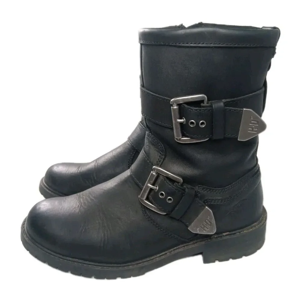 Harley-Davidson Wilder Black Leather Boots Men's Size 8.5 D93279 Retail $199